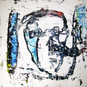Blindtastung, Selbstbildnis, Öl auf Leinwand, 40×40 cm
